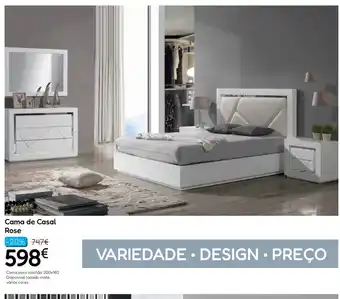 Hiper Centro do Móvel Cama de Casal Rose promoção
