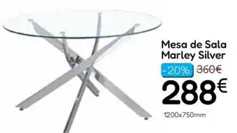 Hiper Centro do Móvel Mesa de Sala Marley Silver promoção