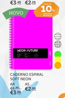 Note! Encardenação espiral soft neon A4 promoção