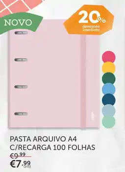 Note! pasta arquivo a4 c/recarga 100 folhas promoção