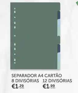 Note! separador a4 cartão promoção
