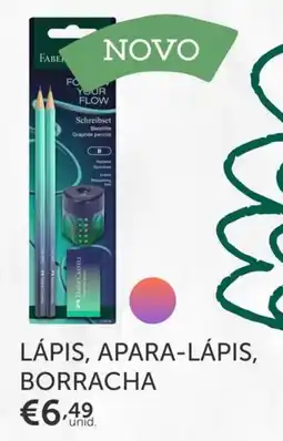 Note! faber-castell lápis, apara-lápis, borracha promoção