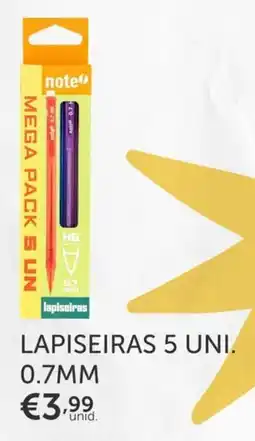 Note! Lapiseiras 5 uni. 0.7mm promoção