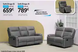 Hiper Centro do Móvel Sofá Braga 2l promoção