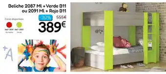 Hiper Centro do Móvel Beliche 2087 ML + Verde B11 ou 2091 ML + Rojo B11 promoção