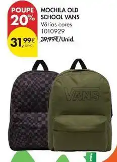 Pingo Doce Vans - mochila old school promoção