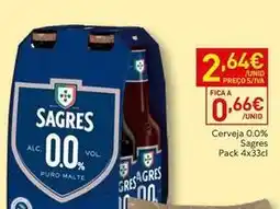 Recheio Sagres - cerveja 0,0% promoção