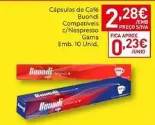 Recheio Buondi - cápsulas de café compatíveis c/nespresso promoção