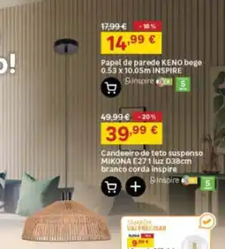Leroy Merlin Papel de parede KENO bege 0.53 x 10.05m INSPIRE promoção
