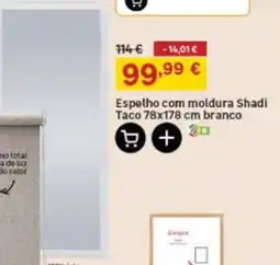 Leroy Merlin Espelho com moldura Shadi Taco 78x178 cm branco promoção