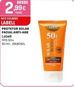 Intermarché Protetor solar facial anti-age labell fps 50+ promoção