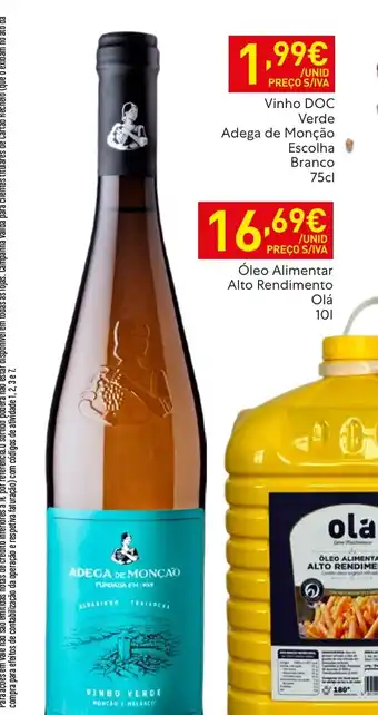 Recheio Vinho DOC Verde Adega de Monção Escolha Branco promoção