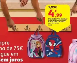 Auchan Mochila Pré-escolar FROZEN/ SPIDEY promoção