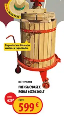 CAMPOCHEIO Prensa c/base e rodas 60x70 200lt promoção