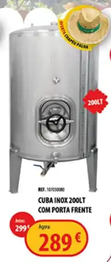 CAMPOCHEIO cuba inox 200lt com porta frente promoção