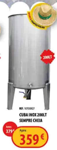 CAMPOCHEIO cuba inox 200lt sempre cheia promoção