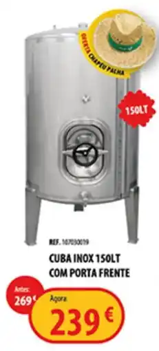 CAMPOCHEIO Cuba inox 150lt com porta frente promoção