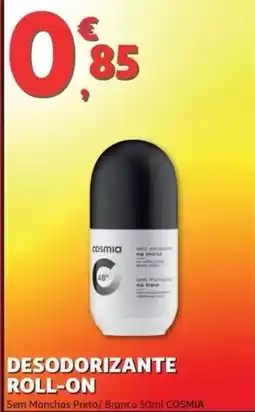 Auchan Desodorizante roll-on sem manchas preto/branco cosmia promoção