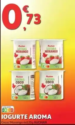 Auchan Iogurte aroma coco/ morango 4x125g auchan promoção
