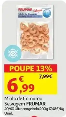 Auchan miolo de camarão selvagem frumar promoção