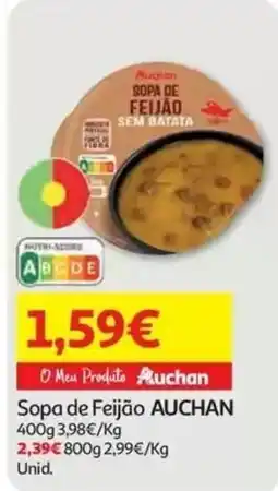Auchan Sopa de Feijão AUCHAN promoção