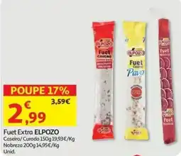 Auchan Fuet Extra Elpozo promoção