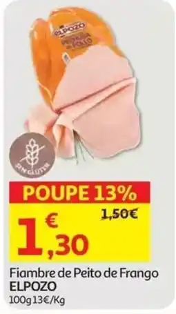 Auchan Fiambre de peito de frango elpozo promoção