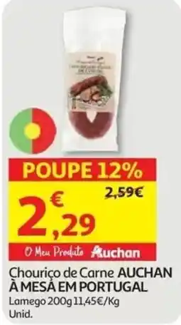 Auchan Chouriço de carne auchan à mesa em portugal promoção