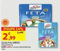 Auchan Queijo Feta GRECO promoção