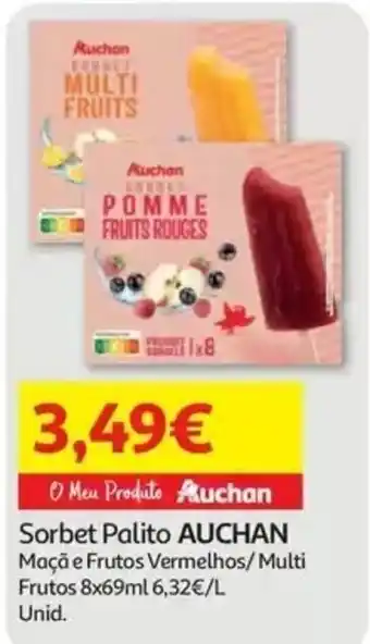 Auchan Sorbet Palito Auchan promoção