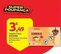 Auchan gelado cones auchan mini baunilha chocolate promoção