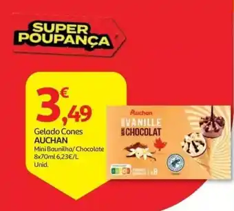 Auchan gelado cones auchan mini baunilha chocolate promoção