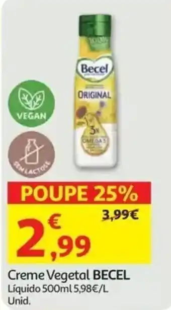 Auchan Creme Vegetal BECEL promoção