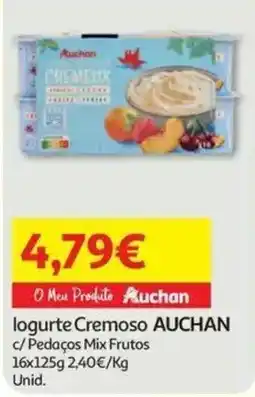 Auchan logurte cremoso auchan c/ pedaços mix frutos promoção