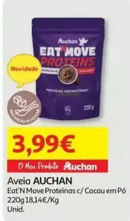 Auchan Aveia auchan eat'n move proteínas c/ cacau em pó promoção