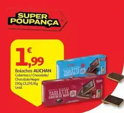 Auchan Bolachas Auchan Cobertas c/ Chocolate/ Chocolate Negro promoção