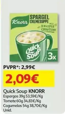 Auchan Quick Soup Knorr promoção