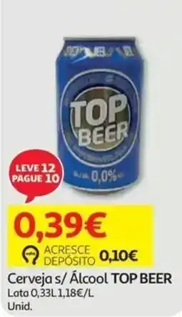 Auchan Cerveja s/ Álcool TOP BEER promoção