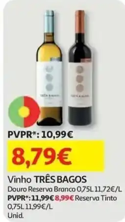 Auchan vinho três bagos promoção