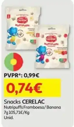 Auchan Snacks CERELAC Nutripuffs Framboesa/Banana promoção
