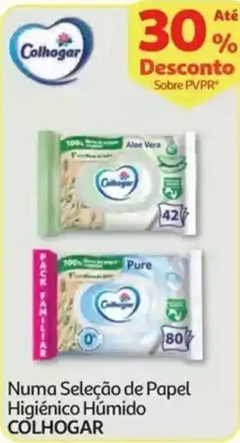Auchan Numa Seleção de Papel Higiênico Húmido Colhogar promoção