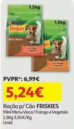 Auchan Ração p/ Cão FRISKIES Mini Menu Vaca/ Frango e Vegetais promoção