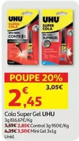 Auchan Cola Super Gel UHU promoção