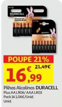 Auchan Pilhas Alcalinas DURACELL promoção