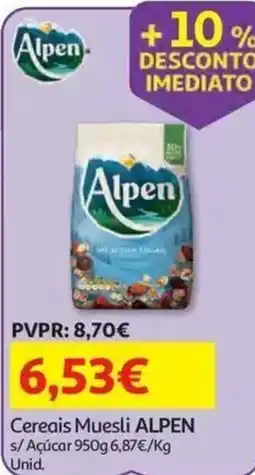Auchan Cereais Muesli ALPEN promoção
