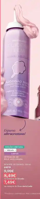 Oboticário cuide-se bem algodão doce sabonete em mousse corporal