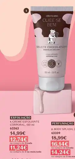 O Boticário Creme esfoliante corporal promoção
