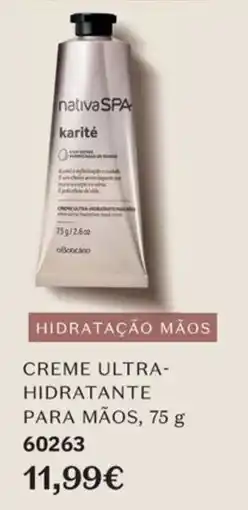 O Boticário nativa spa creme ultra-hidratante para mãos promoção