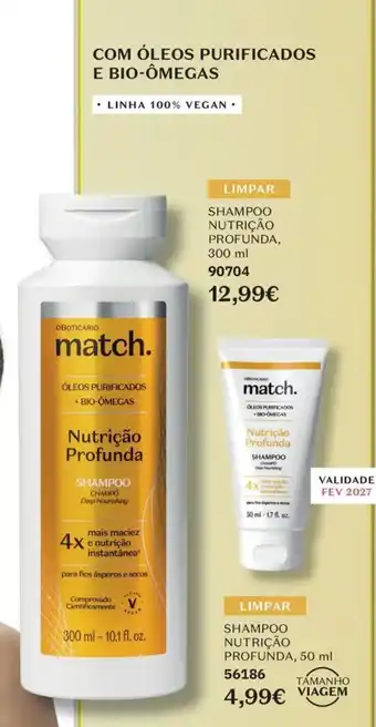O Boticário match. Shampoo Nutrição Profunda promoção