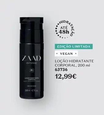 O Boticário Zaad intense loção hidratante corporal promoção